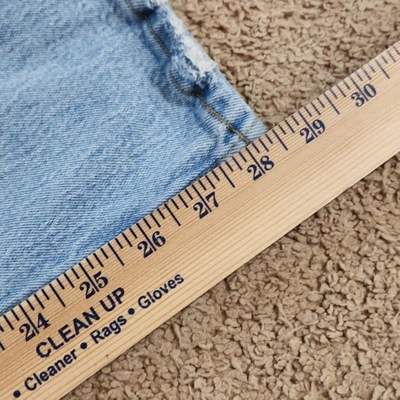 A&F Ultra High Rise 90s Straight Jean, Light Double Knee Destroy, 26/2 SHORT - Picture 11 of 11